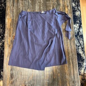 Valerie Stevens 100% Sill Asymmetrical Navy Skirt